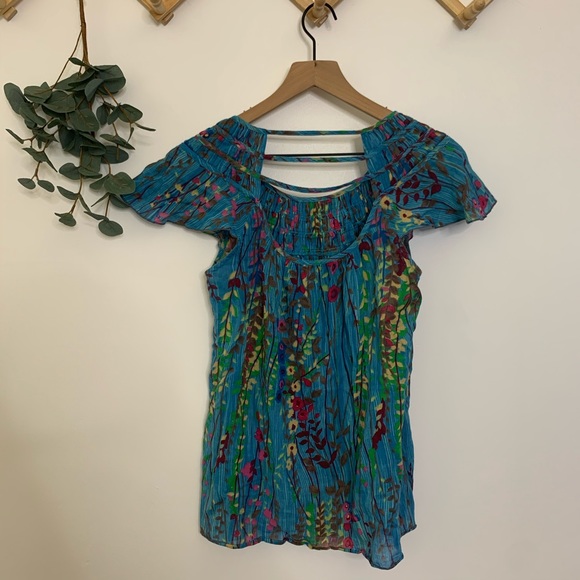 Free People floral semi sheer top - Picture 5 of 8